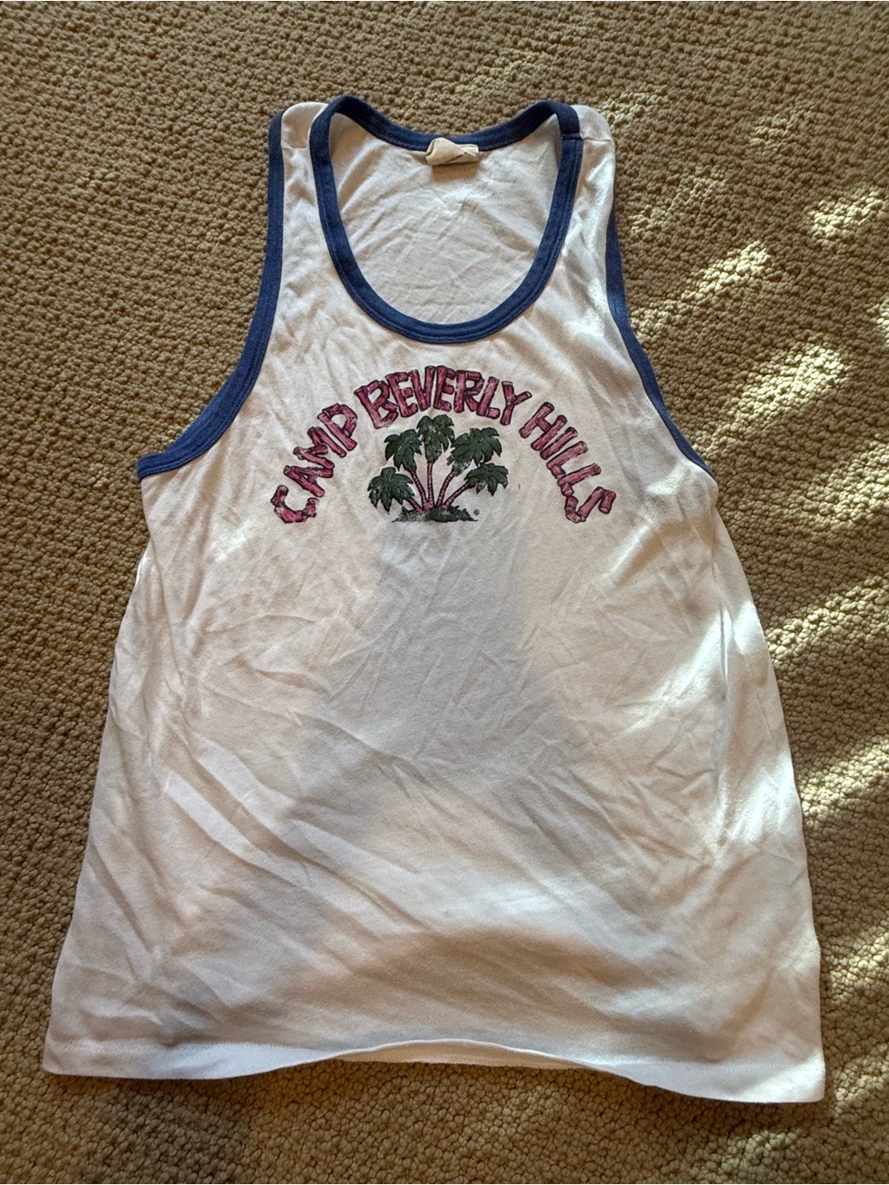 Fred Segal x Camp Beverly Hills White & Navy Tank Top